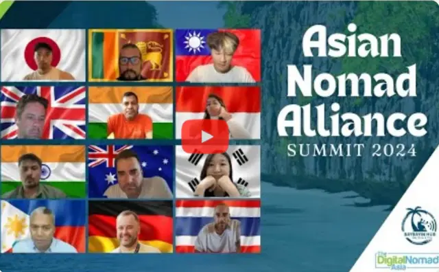 Asian Nomad Alliance Summit 2024 線上會議畫面，各國講者的視訊小窗